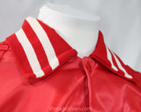 Mens Medium Red Satin Jacket - Drum & Bugle Corps Rochester Crusaders - Music Marching Band Drum Major Windbreaker - Chain Stitch - Chest 42