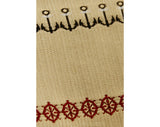 1960s Square End Tie - Men's 60s Nautical Preppy Novelty Necktie by Rooster - Anchors and Sailor Ship's Wheels - Khaki Black Rust Brown Tan
