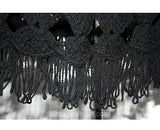 Bewitching Black Crochet Cape with Fringe - Any Size Small - Medium - Large - See Through - Hippie - Boho - 60s - Fall - Casual - 31199-1