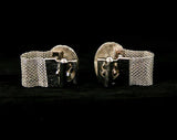 Blue Gray 1950s Cufflinks - Solid Smooth Glass Cabochons & Silver Hue Metal - 50s 60s Men's Jewelry - Handsome Mid Century for French Cuffs