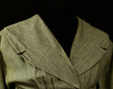 Size 4 1950s Dress - New Look Taupe Artisan Weave 50s Tailored Office - Nipped Waist Hourglass - Beige Black Gray Crimson Red - Waist 25