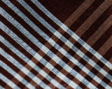 1950s Plaid Men's Tie - Blue & Brown Silk Necktie with Heraldry Style Crest - Smart 50s Preppy Classic Men's Business - Upstate NY Label