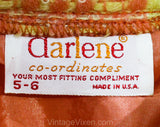 XXS 60s Boucle Tweed Pencil Skirt - Melon Orange & Yellow Wool - Classic 1960s Office Secretary - Size 0 - Waist 23 - NWT Deadstock