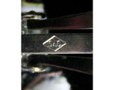 White Leaf & Berries Earrings - 50s Classics - Leafy Enamel - Bright Silver Detail - 1950s - Leaves - Clip On - Deadstock - 42402