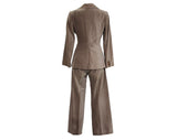 Size 6 Pant Suit - Designer Liz Claiborne Pantsuit - Plush Mushroom Beige Corduroy Jacket Blazer & Pant - 1970s 80s Trouser Set - Waist 27.5