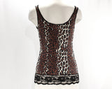 Small Leopard Print Camisole - Size 4 Negligee 60s Seductive Boudoir Chic - Sexy Animal Print - Gaymode Penneys Label - Bust 34.5 - 50078