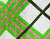 Size 10 1960s Summer Suit Set - Lime Green Plaid Jacket & White Linen-Look Rayon Dress - 60s Spring Office Wear - NWT Deadstock - Bust 36