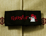 1960s Square End Tie - Men's 60s Nautical Preppy Novelty Necktie by Rooster - Anchors and Sailor Ship's Wheels - Khaki Black Rust Brown Tan
