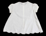 Vintage Baby's Dress - Size 3 to 6 Months - White Cotton with Pastel Pink & Blue Embroidery - Infant Girl's Chemise - Sweet Antique Look