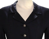 Size 8 50s Suit Jacket - 1950s Navy Silk Blazer with Beautiful Metal Buttons - Dark Blue Tailored Jacket - Classic Beauty - Bust 35 - 48800