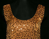 Size 12 Flapper Style Dress - 1920s Look Bronze Metallic Sequin Cocktail - Art Deco Style Formal Dress - Bust 38.5 - Deadstock - 41086