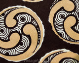 1940s Men's Tie - Van Gogh Print - 30s 40s Art Scene Necktie - Brown & Beige Silk Print - Autumn Circles Swirls - As Is Best for Costume