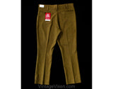 Men's Medium 60s Dress Pants - Mod Late 1960s Rust Brown Tailored Business Trouser - Tall Belt Loops - Hip Deadstock - Waist 35 Inseam 29