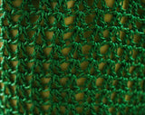 1930s Crochet Gloves - Pair of Green Gloves - 30s 40s Hand Crocheted - Pine Green Hue - Stretchy & Soft Silky Rayon - Ribbed Wrists - 47972