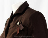 Size 6 1940s Suit - Dark Brown 40s 50s Tailored Short Sleeve Jacket & Skirt Set - Jeweled Rhinestone Accent - WWII Era Appeal - Waist 25.5
