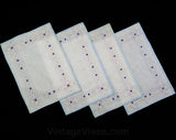 1950s Place Mats Set of 8 And Matching Table Runner - Sweet Blue Daisies - Homespun White Cotton - Pastel Arts & Crafts Daisy Embroidery
