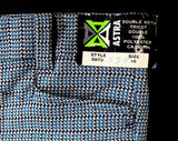Teen Size 14 16 Blue Polyester 1960s Pants - Teenage Boy's 60s Mod Trouser - Late 60s 70s Houndstooth Double Knit - Waist 27 - NOS Deadstock