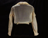 Antique 1910s Silk Blouse - Size 4 Sheer Silk Georgette Edwardian Shirt - Neutral Pneumonia Blouse - Beige Ecru Taupe - Waist 24.5 - 49021