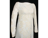 Size 6 Bridal Gown - Classic 1950s Wedding Dress with Lace Bodice & Watteau Train - 50s 60s Priscilla of Boston - Bust 34 - 31796-1