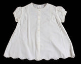 Vintage Baby's Dress - Size 3 to 6 Months - White Cotton with Pastel Pink & Blue Embroidery - Infant Girl's Chemise - Sweet Antique Look
