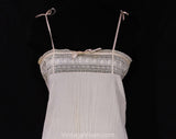 Size 4 1920s Pink Chemise - Fine Pleated Silk Full Slip with Bandeau Lace Bust - Gorgeous Authentic 20s Lingerie - Completely Hand Sewn