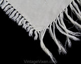 Spring Green & White Blanket - Very Soft Woven Rayon Blend Throw with Fringe - Southwestern Style Textile Tablecloth - Nearly Square 50+"