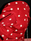 Size 4 Party Dress - Fabulous Retro 1950s Look Red Polka Dot Cocktail - Designer Victor Costa - Bust 33 - NOS 1980s Deadstock - 33557-1