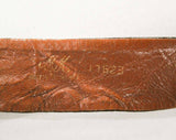 Size 10 Designer Belt - Couture Quality 1960s Chocolate Brown Suede Belt with Gorgeous Brassy Gold Metal Disks - Morris Moskowitz - 29545