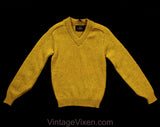 1960s Boy's Sweater - Child Size 10 Mustard Yellow Wool Mohair Pullover - Classic Retro Long Sleeve Knit Top - NWT Deadstock - Chest 29