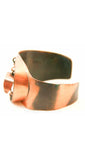 Beatnik Chic 1960s Copper Metal Bracelet - Rockabilly - Modernist Avant Garde Objet d'Art - Brown 1960s Cuff - Moves With Movement - 38349