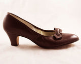 Size 7 Leather Shoes - Unworn High Quality Chocolate Brown Pumps by Enna Jettick - Sophisticated Secretary Chic 1960s Deadstock - 47659-1