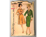 50s 60s Sewing Pattern - Tailored Sleeved Dress in Fitted & A Line Skirts - Complete Bust 32 Simplicity 3121 1950s 1960s Classic Dressmaker