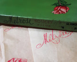 3 Pairs Seamed Cuban Heel Stockings - 1940s 50s Hosiery - Golden Honey Taupe Hue - Size 9 15 Denier - Three Evening Sheer Sets - Melrose NIB