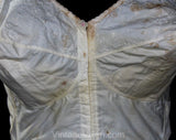 42D 1950s White Long-Line Bra - As Is Large Bombshell Bustier - 50s Merry Widow with Radiant Stitching - Exquisite Form Carnival NIB - 42 D