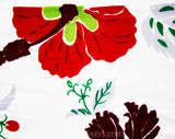 40s Hibiscus Print Fabric - Nearly 3 Yards - Red Chartreuse Scarlet 40s Tropical Flowers Yardage - White Acetate Slinky Summer Dress Fabric