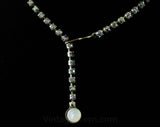 1950s Aurora Rhinestone Necklace - 50s Mid Century Glamour - AB Rhinestones & Mother of Pearl Bubbles - Pageant Style Formal Evening Jewelry