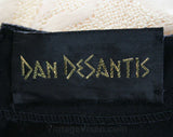Size 10 Black & Ivory Cocktail Dress - Designer Dan DeSantis - Gorgeous Empire Asian Inspired Chic - Top Quality Deadstock - Bust 37 - 42105