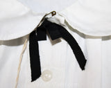 Child's 1950s White Cotton Blouse with Edwardian Appeal - Size 8 10 Girls Dress Shirt - Button Front Cotton - 50s NWT Deadstock - Bust 29.5