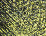 1950s Men's Skinny Tie - Unique Shredded Shadow Novelty Print Green Paisley Brocade - Handsome Rockabilly 50's Necktie - Olive Green & Black