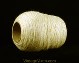 Artisan Style Ecru Yarn with Soft Woolly Texture - 1.25 Lbs Cone - Ivory Pale Neutral 1980s Fiber Art Spiral Twist - Lightweight Woolen