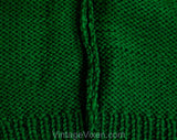 Size 3T 4T Girl's Cardigan - 1950s 60s Toddlers Kelly Green Wool Knit Sweater with White Mod Stripe - Spring 50s Open Front - Chest 26