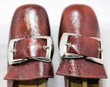 Size 5 1960s Rust Brown Shoes - Never Worn - Faux Textured Leather Pumps - Hipster 60s Mod Style - 1960's Deadstock with Box - 5B - 45937-5