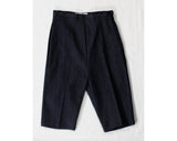 Size 0 Denim Short Pants - XXS 1950s Bermuda Length Clam Diggers - 50s 60s Dark Blue Stretch Cotton - Pin Up Girl NWT Deadstock - Waist 23