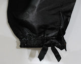 As Is Size 8 Antique Blouse - 1910s Early 1920s Black Silk Top - Shattered Weighted Silk & Gelatin Sequins - Bow Sash Waist - Bust 35
