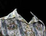 Size 8 Asian Chinoiserie Novelty Print Pant Set - 1960s Spring Cotton Pantsuit - Tunic, Shirt & Tailored Pant - 60s Deadstock - Waist 27