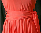 Size 8 1970s Designer Coral Jersey Dress - Posh Orange Cocktail by Shannon Rodgers - Jerry Silverman - NWT Deadstock - Bust 35 - 40555