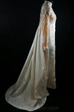 Size 4 Wedding Dress - Gorgeous Pearl & Lace Empire Bridal Gown by Priscilla of Boston - Small Bridal Dress with Train - Bust 33 - 34158-1