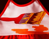 1970s Girl's Halter Top & Shorts Set - Size 4T Childs Casual Summer Play Outfit - 2 Pc Crop Top - Paintbrush Novelty Print - 70s Deadstock