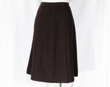 Size 10 Mod 1960s Brown Wool 3-Pc Suit - Medium Size Top Quality Cadillac Knits - Chocolate & White 60s Vest with Skirt and Pullover - NWT