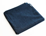 Blue Thai Silk Fabric - Over 6 Yards Cornflower Denim Black Hues - 50s 60s Yardage - Flecked Nubby Fine Woven Silk Rayon Blend Material